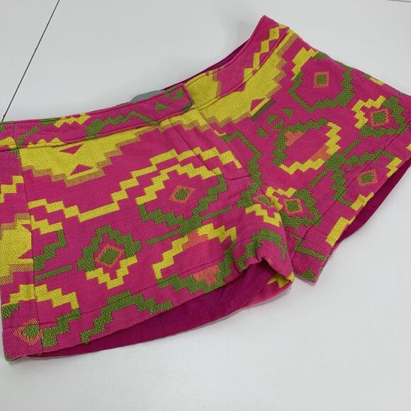 Judith March Shorts Aztec Bohemian Thread Design Colorful Neon Women’s Size L - Picture 3 of 5